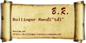 Bollinger Renátó névjegykártya